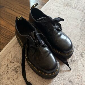 Doc Marten Holly Satin Lace Platform Oxfords